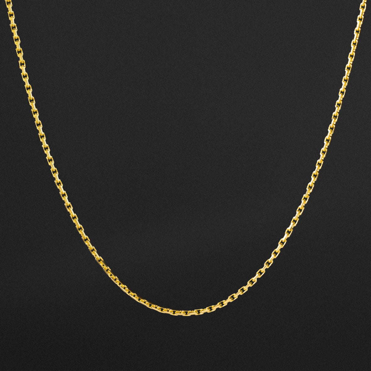 14k Gold 1.3mm Solid Diamond-Cut Cable Chain Model CH-0625