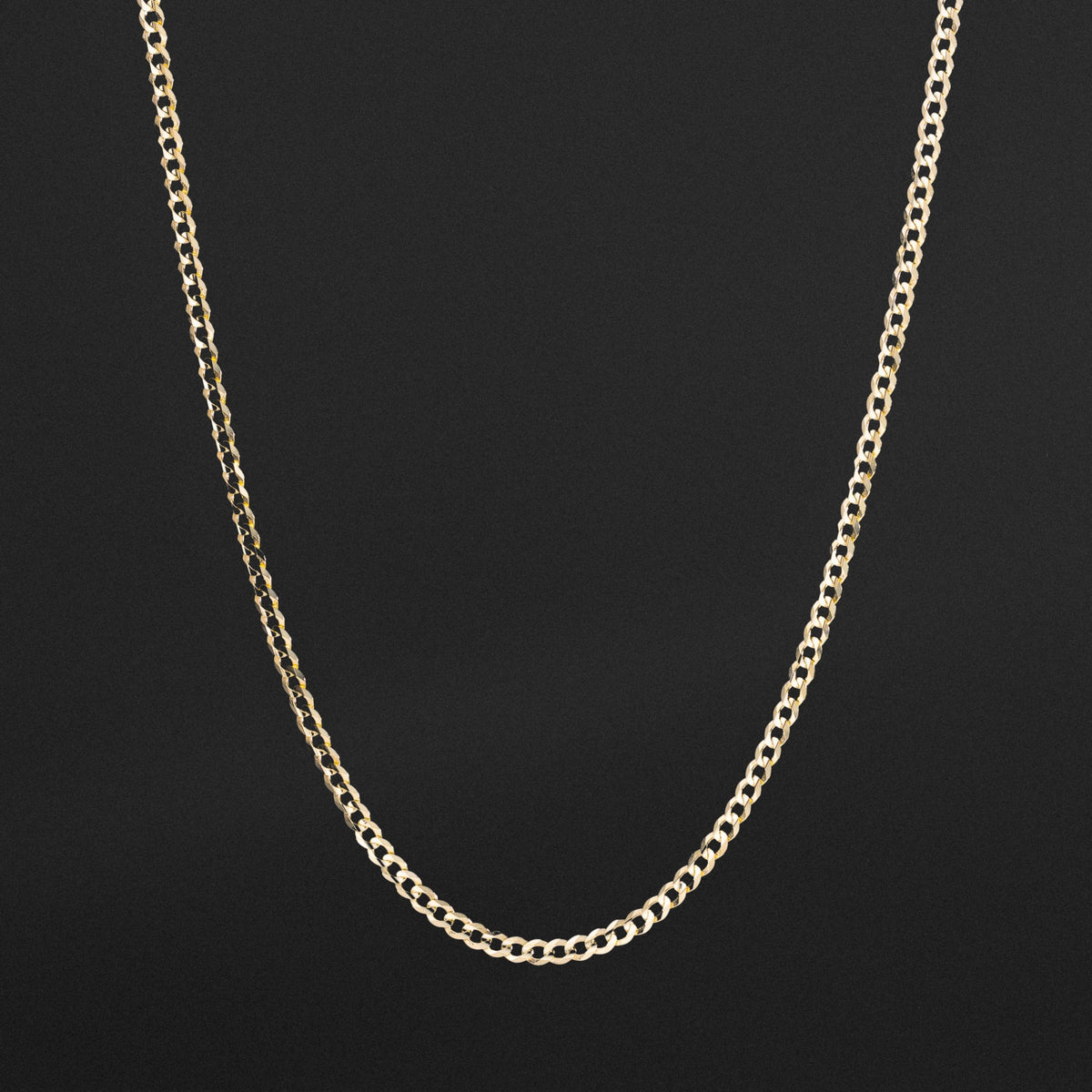 14k Gold 3.2mm Concave Curb Chain - Model CH-0110