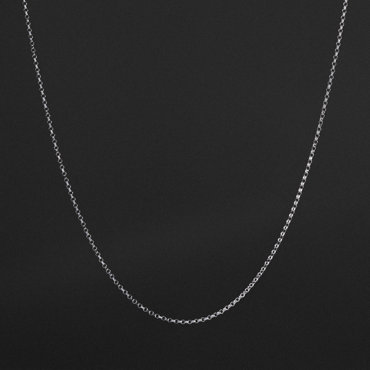 14K White Gold 1.6mm Round Rolo Chain - Model CH-0229