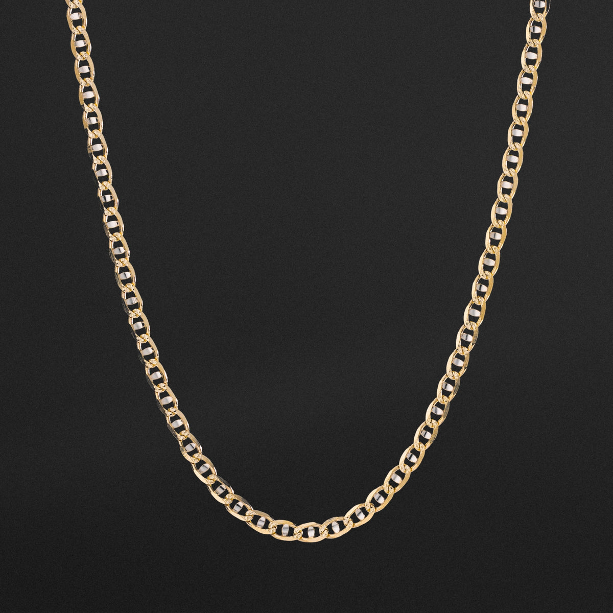 14k Gold 4.2mm Two Tone Light Mariner Chain - Model CH-0640