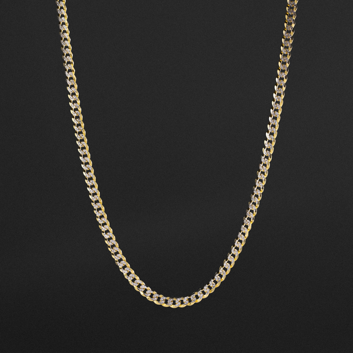 14k Gold 4.8mm Two-Tone Cuban Chain - Model CH-0325
