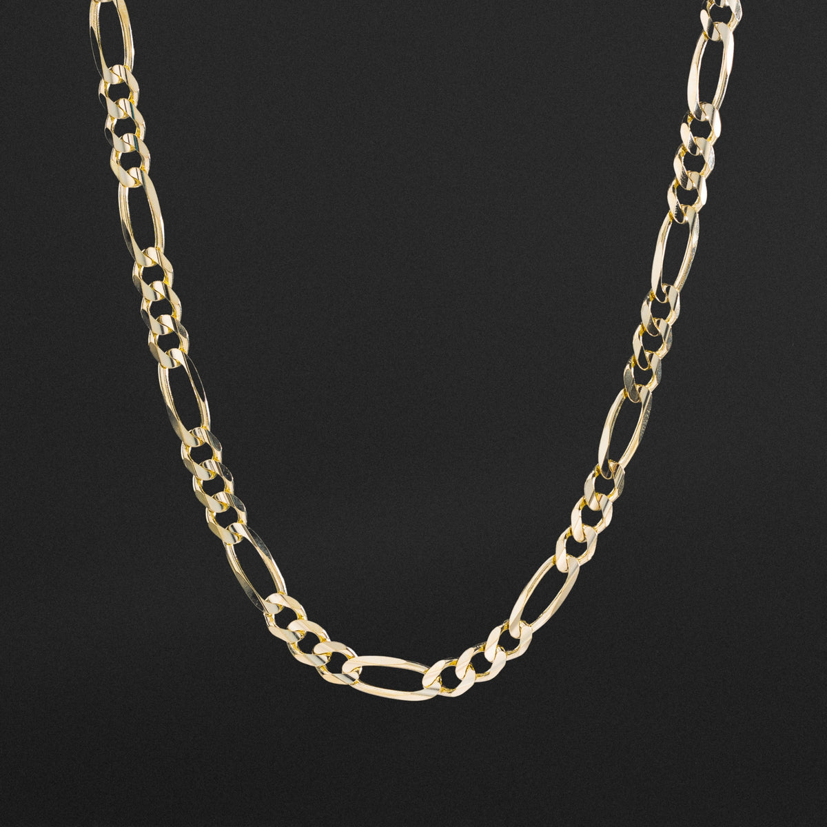 14k Gold 6.9mm Concave Figaro Chain - Model CH-0289
