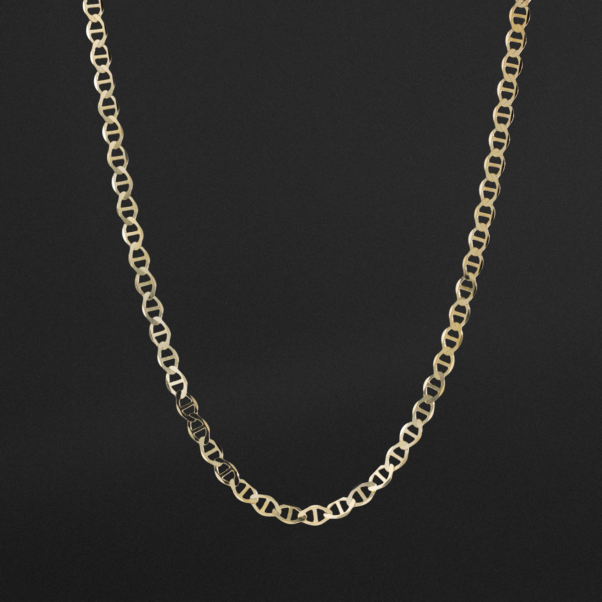 14k Gold 5.5mm Flat Lightweight Mariner Chain - Model CH-0330
