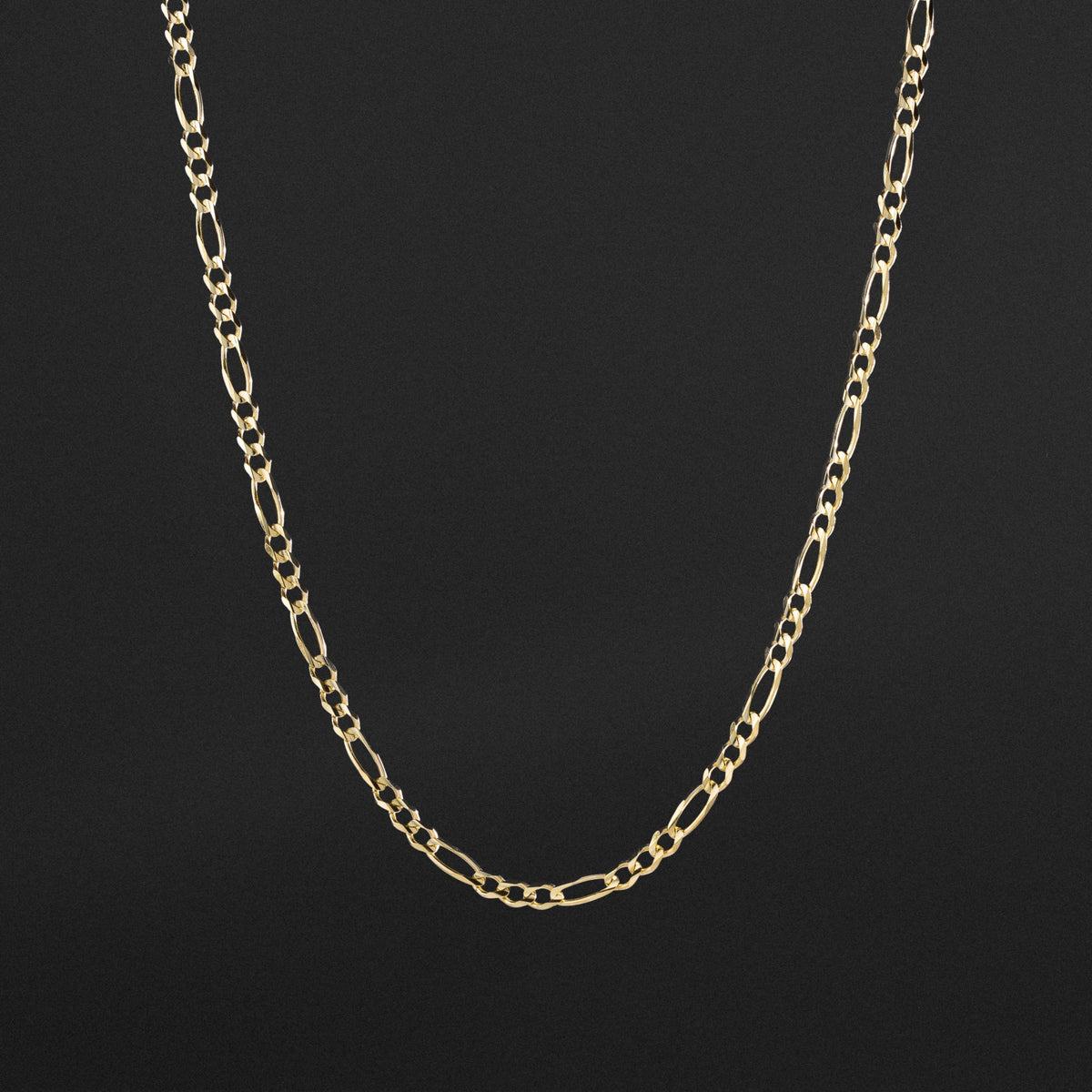 14k Gold 4mm Concave Figaro Chain - Model CH-0292