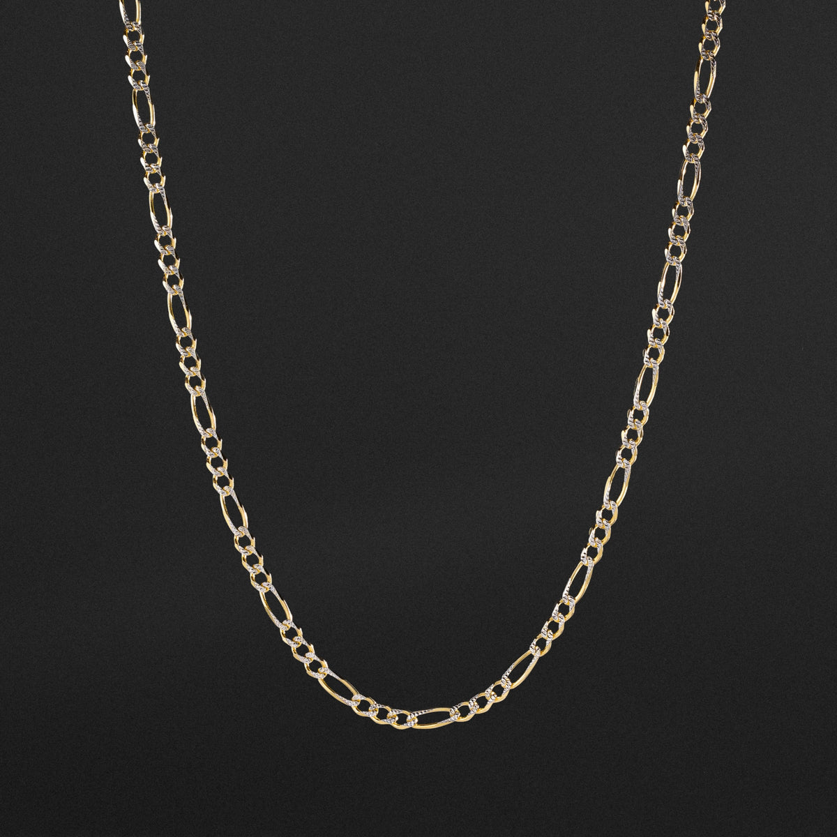 14k Gold 4mm Two-Tone Figaro Chain - Model CH-0303