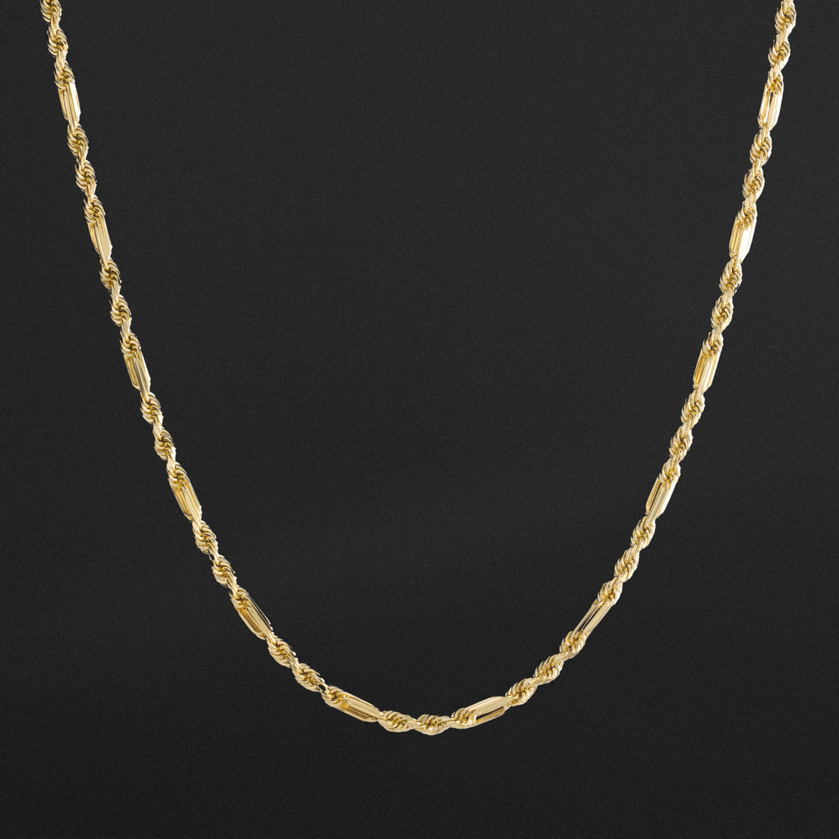 14k Gold 3mm Hollow Figaro Rope Chain - Model CH-0605