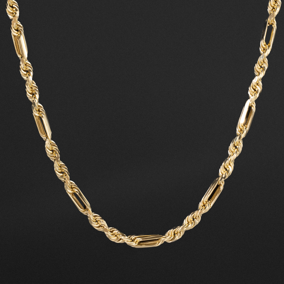 14k Gold 4mm Hollow Figaro Rope Chain - Model CH-0603