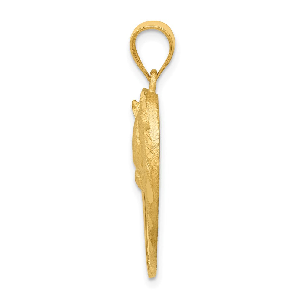14k Gold Horse Head Heart Necklace Pendant - Charlie & Co. Jewelry