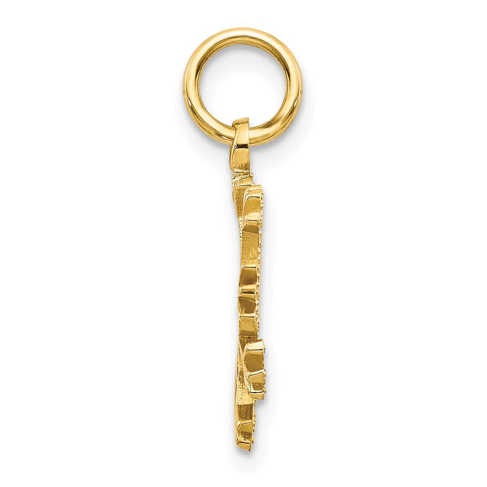 Yellow Gold Intricate Snowflake Charm Model-C1076 - Charlie & Co. Jewelry