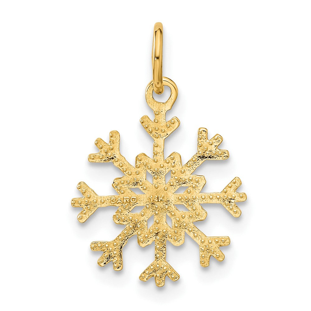 Yellow Gold Intricate Snowflake Charm Model-C1076 - Charlie & Co. Jewelry