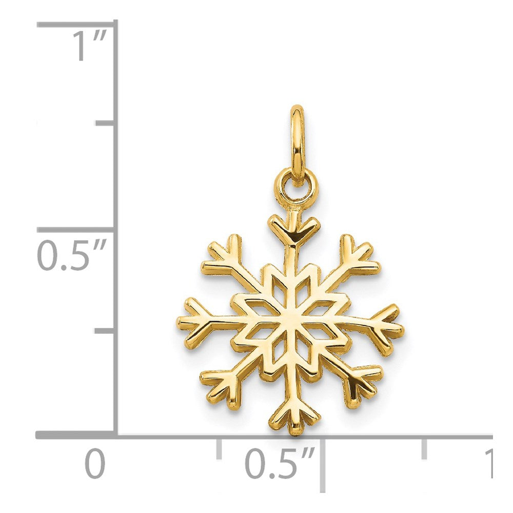 14K Yellow Gold Intricate Snowflake Charm - Charlie & Co. Jewelry