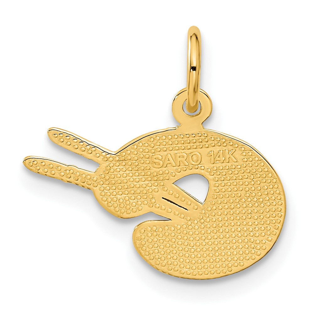 14K Gold Artist Palette Necklace Pendant - Charlie & Co. Jewelry