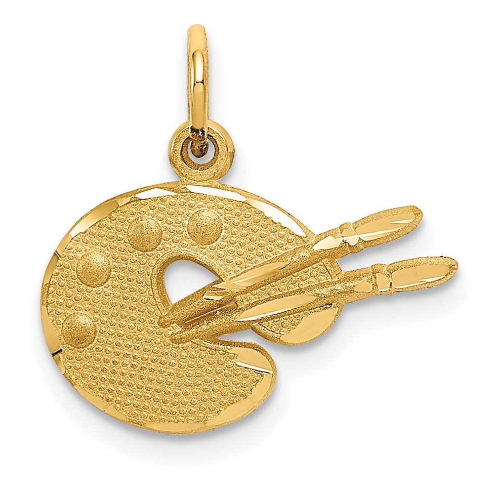 14K Gold Artist Palette Necklace Pendant - Charlie & Co. Jewelry
