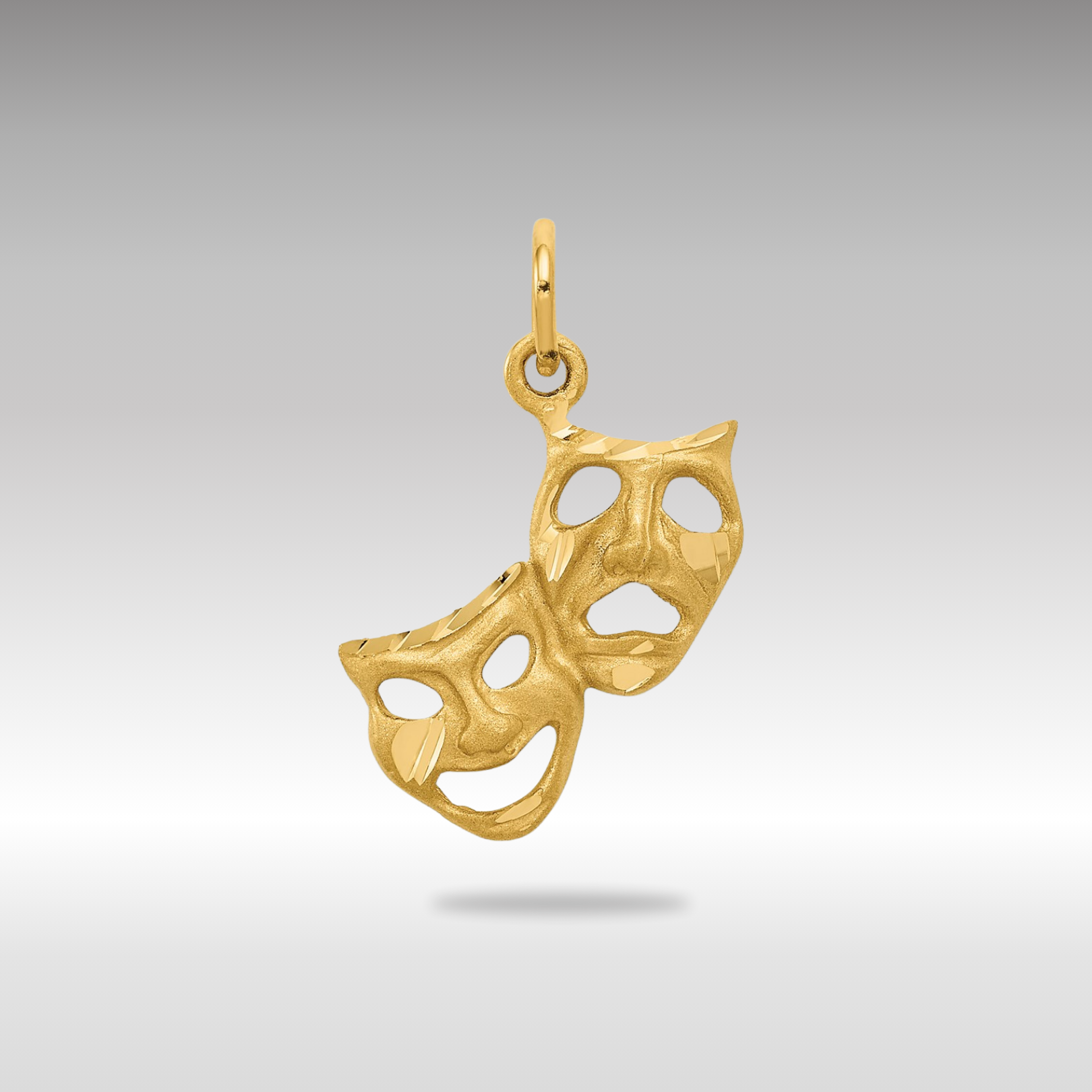 Gold Comedy/Tragedy Mask Charm Necklace - Charlie & Co. Jewelry