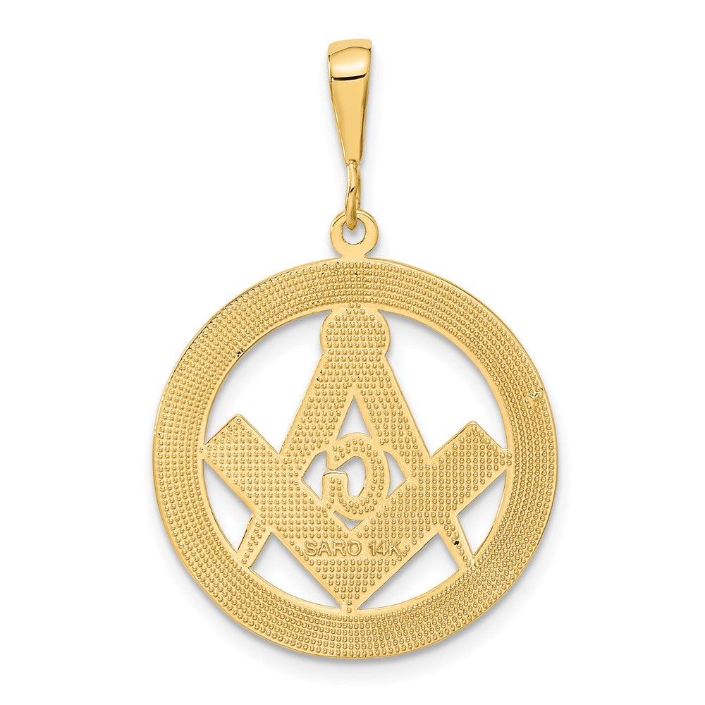 Gold Large Masonic Symbol Pendant Necklace Model-C1097 - Charlie & Co. Jewelry
