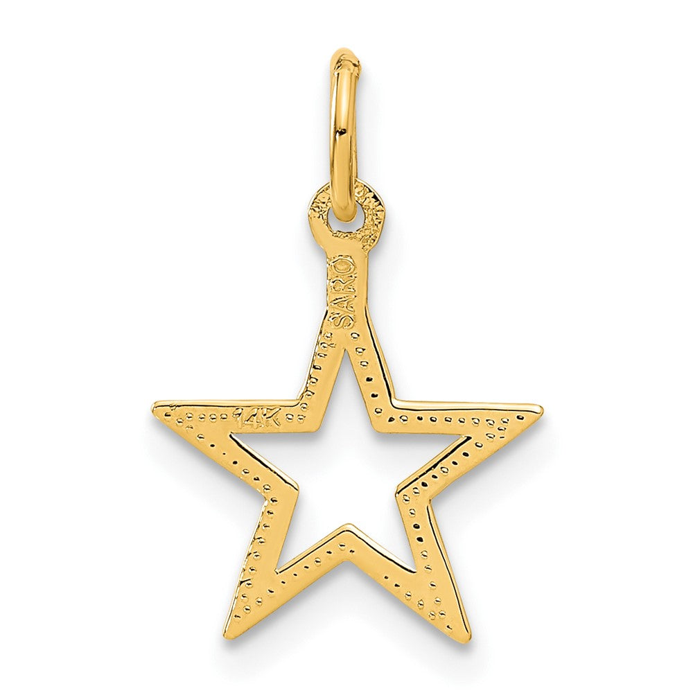 Gold Diamond-cut Star Charm Necklace Model-C1114 - Charlie & Co. Jewelry