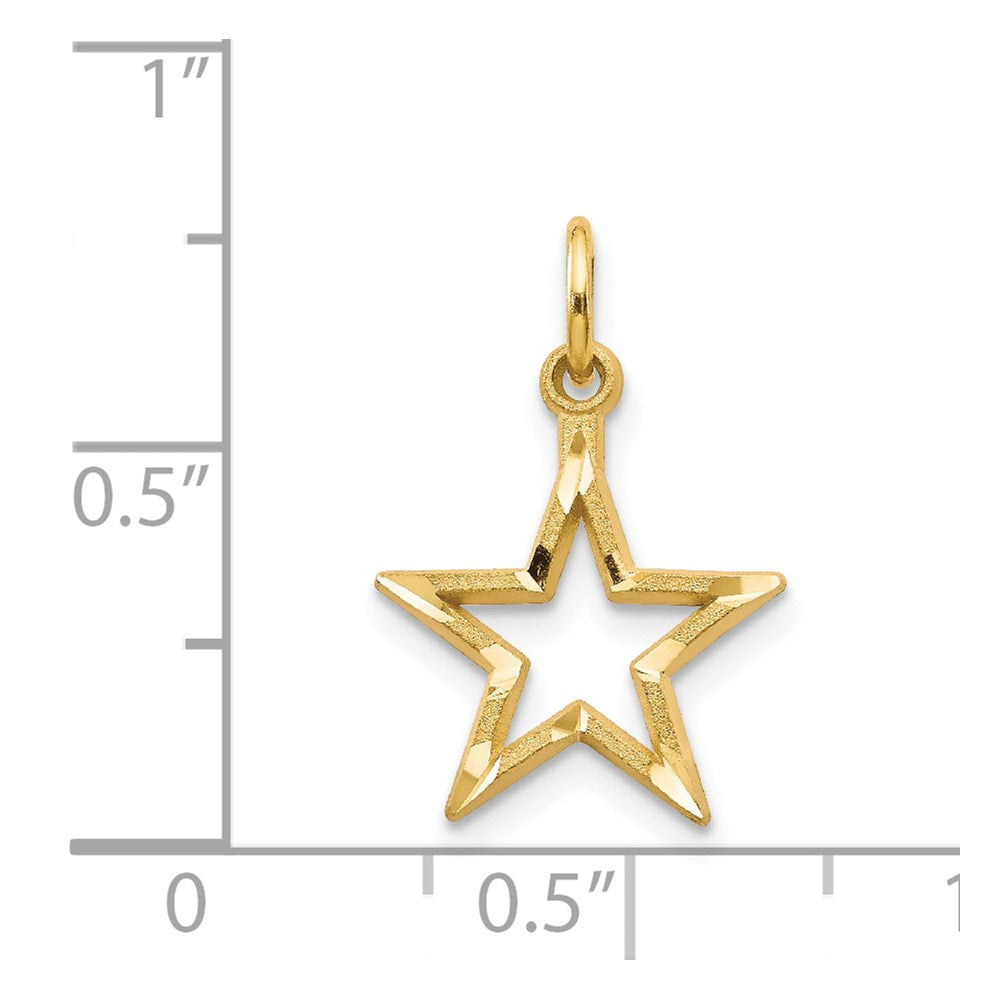 Gold Diamond-cut Star Charm Necklace Model-C1114 - Charlie & Co. Jewelry