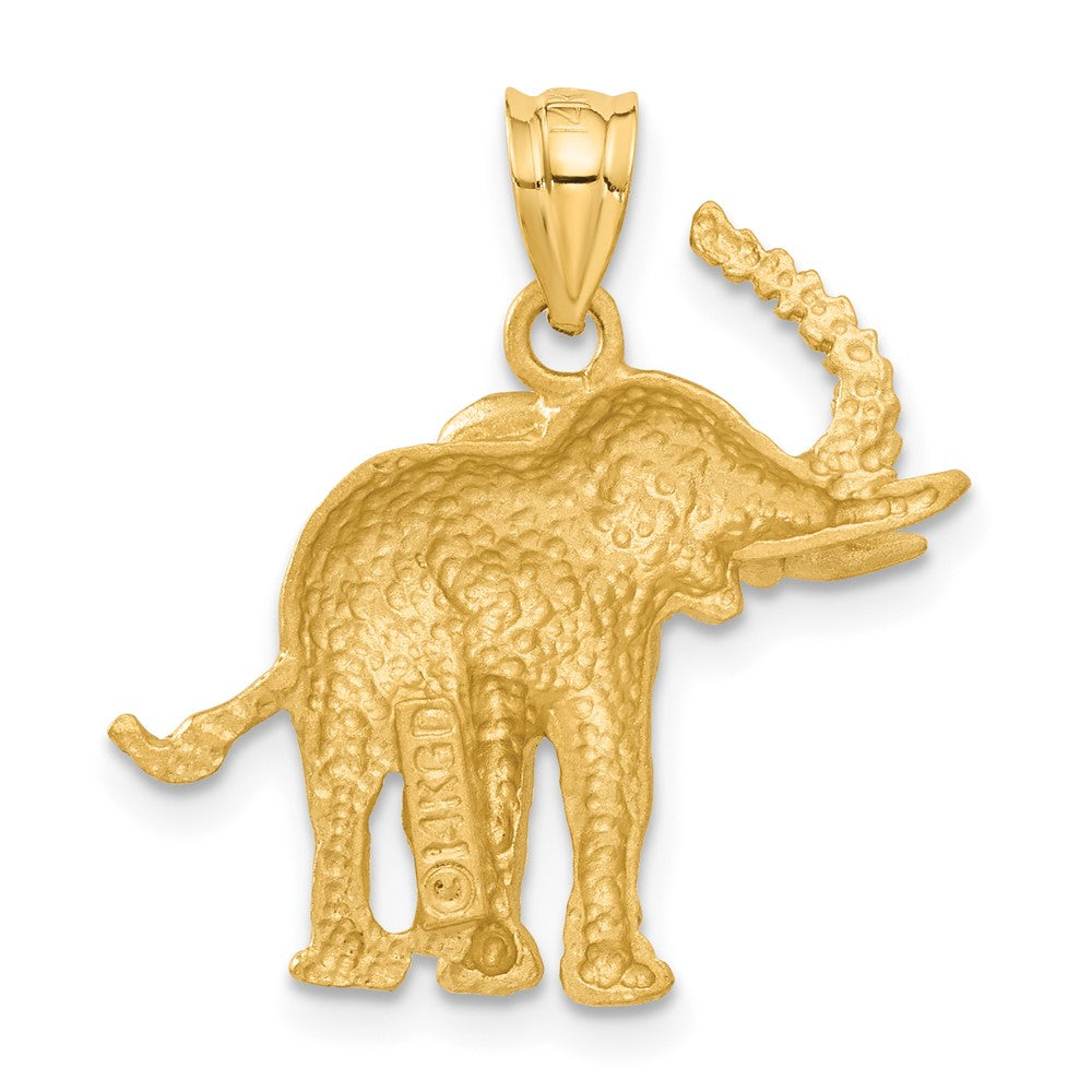 14K Gold Large Elephant Necklace - Charlie & Co. Jewelry