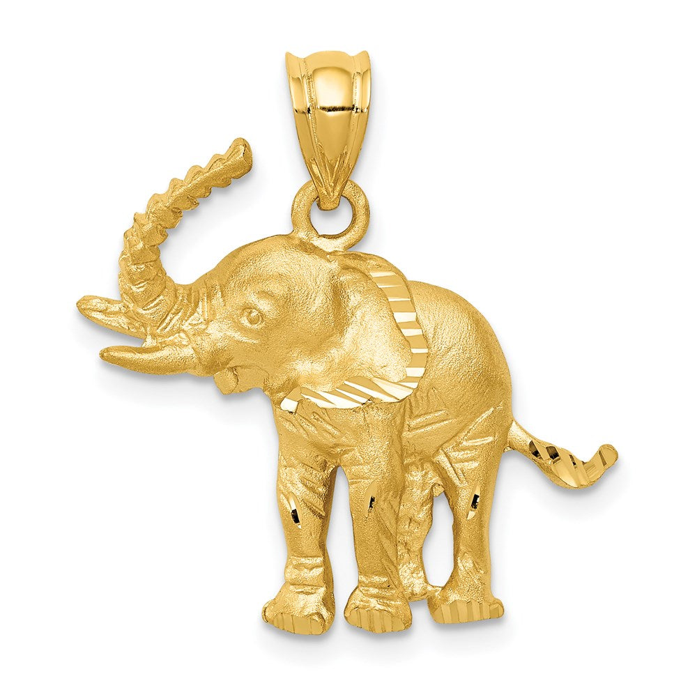 14K Gold Large Elephant Necklace - Charlie & Co. Jewelry