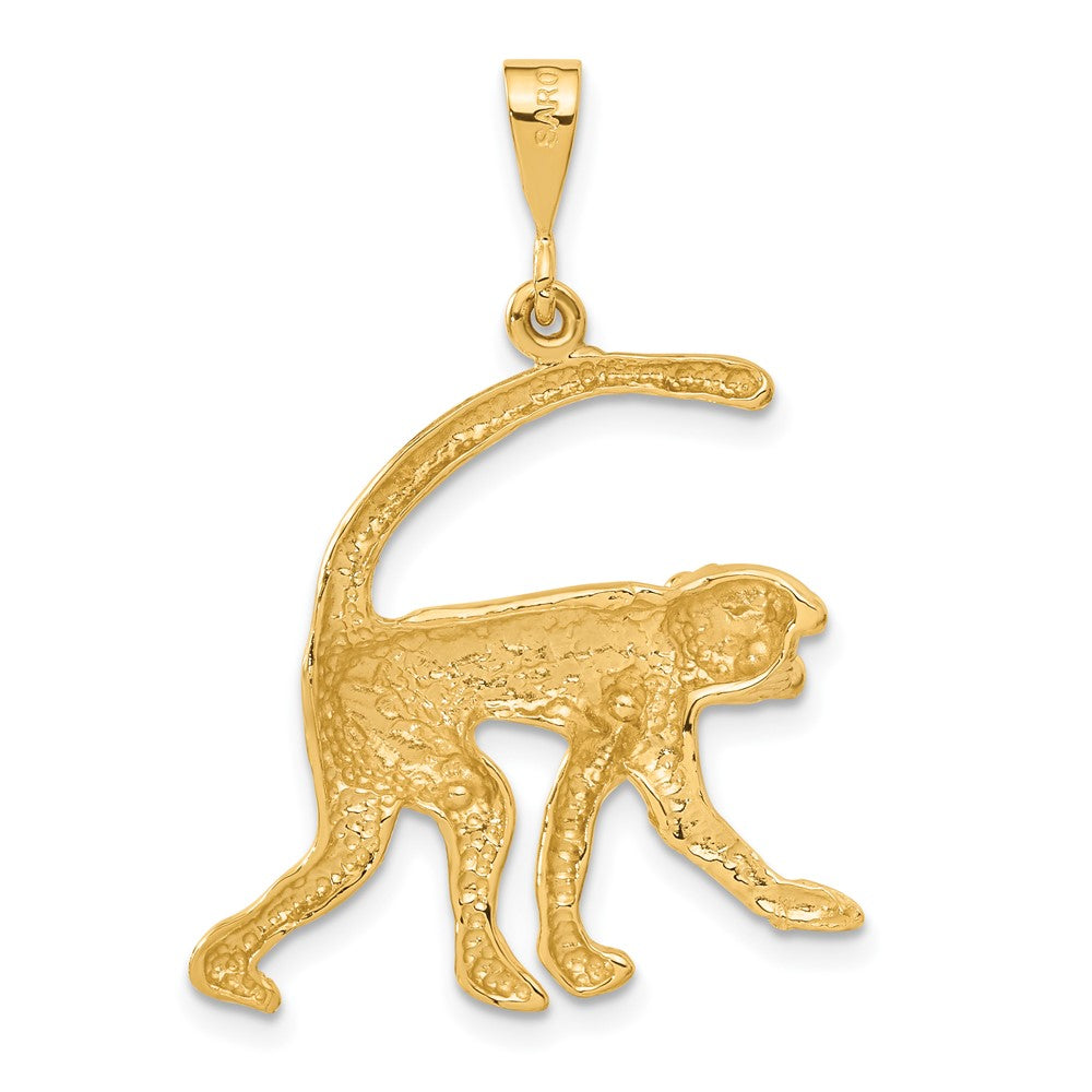 Gold Large Monkey Charm Necklace - Model C1166 - Charlie & Co. Jewelry
