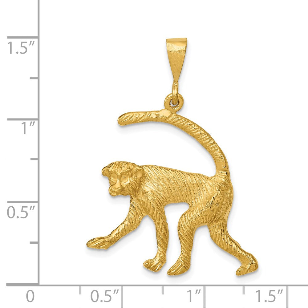 Gold Large Monkey Charm Necklace - Model C1166 - Charlie & Co. Jewelry