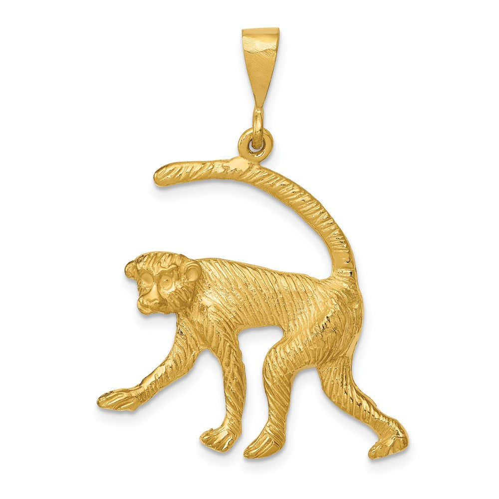 Gold Large Monkey Charm Necklace - Model C1166 - Charlie & Co. Jewelry