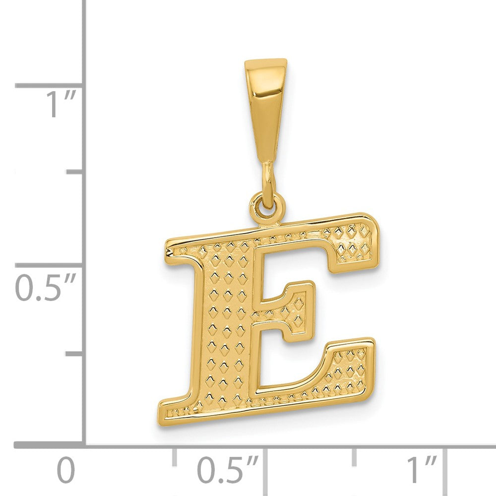 Charlie & Co Jewelry | 14k Textured Initial E Charm - Model C1449-E