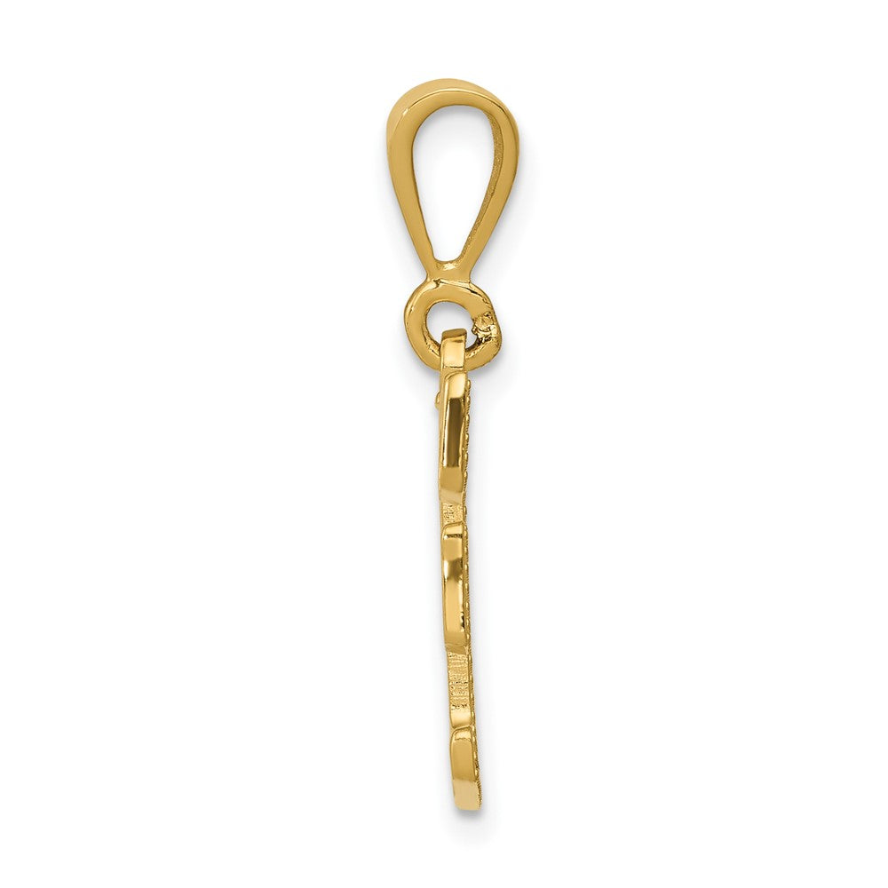 Charlie & Co Jewelry | 14k Textured Initial F Charm - Model C1449-F