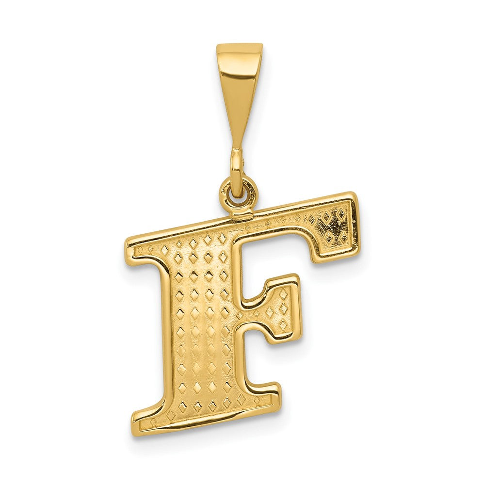 Charlie & Co Jewelry | 14k Textured Initial F Charm - Model C1449-F