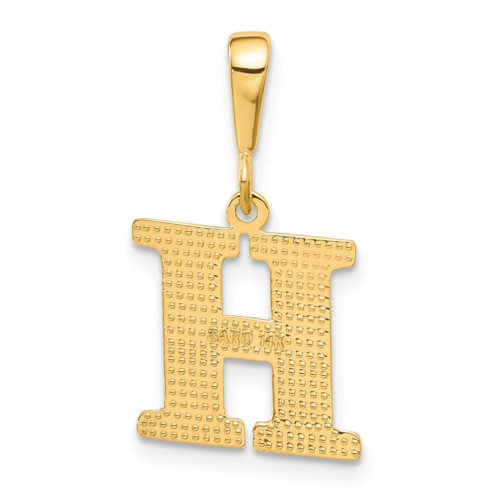 Charlie & Co Jewelry | 14k Textured Initial H Charm - Model C1449-H