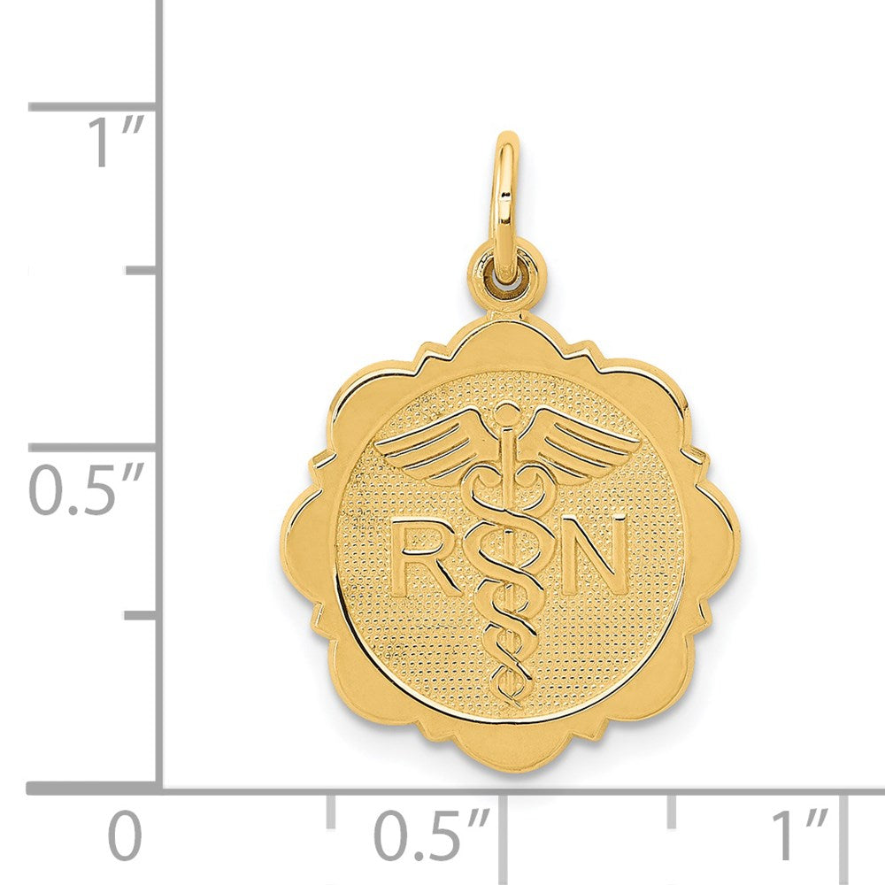 Charlie & Co Jewelry | 14k Rn Registered Nurse Disc Charm - Model C1785