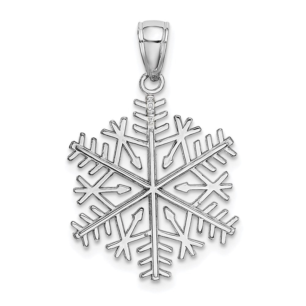 White Gold Large Snowflake Charm Model-C2215W - Charlie & Co. Jewelry