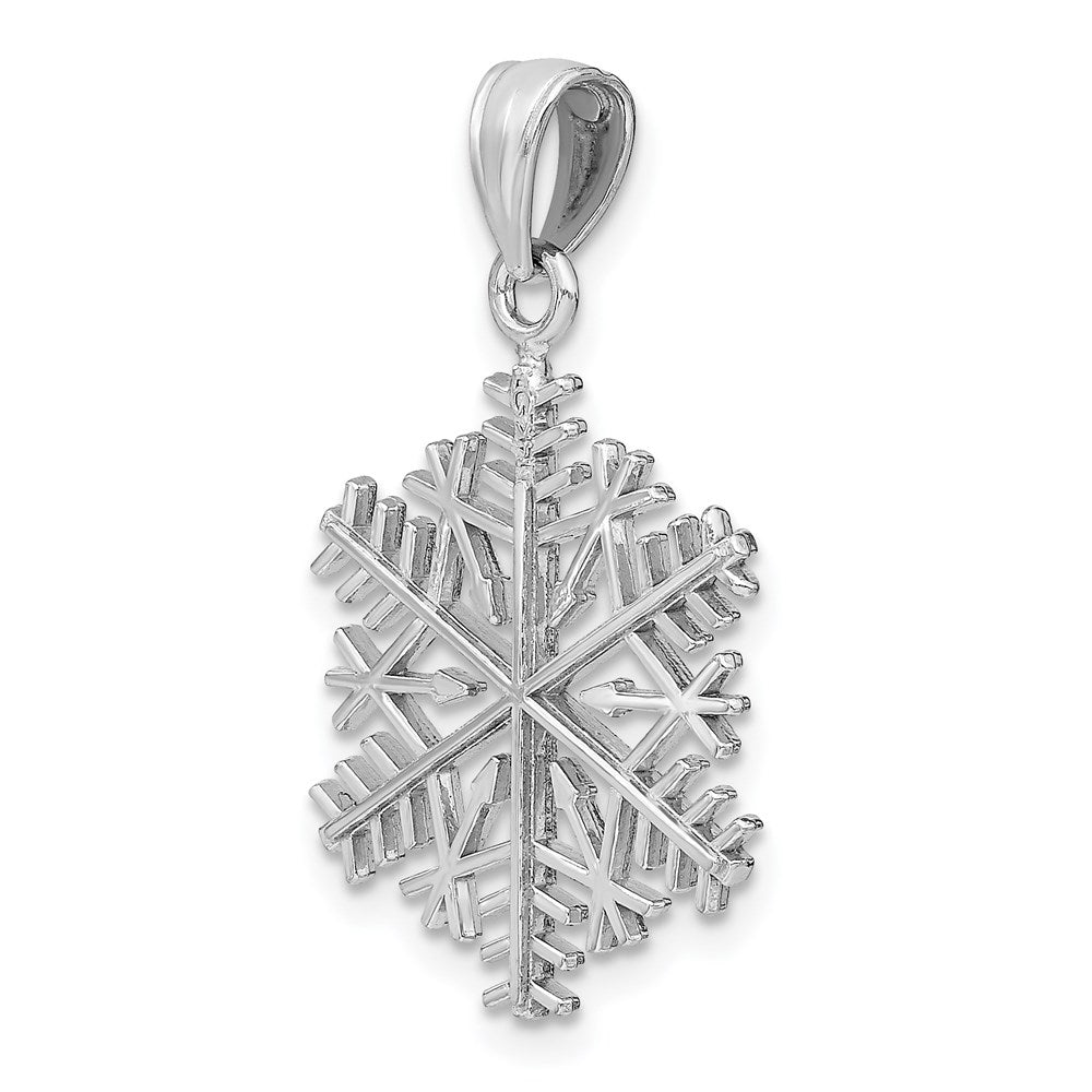 White Gold Large Snowflake Charm Model-C2215W - Charlie & Co. Jewelry