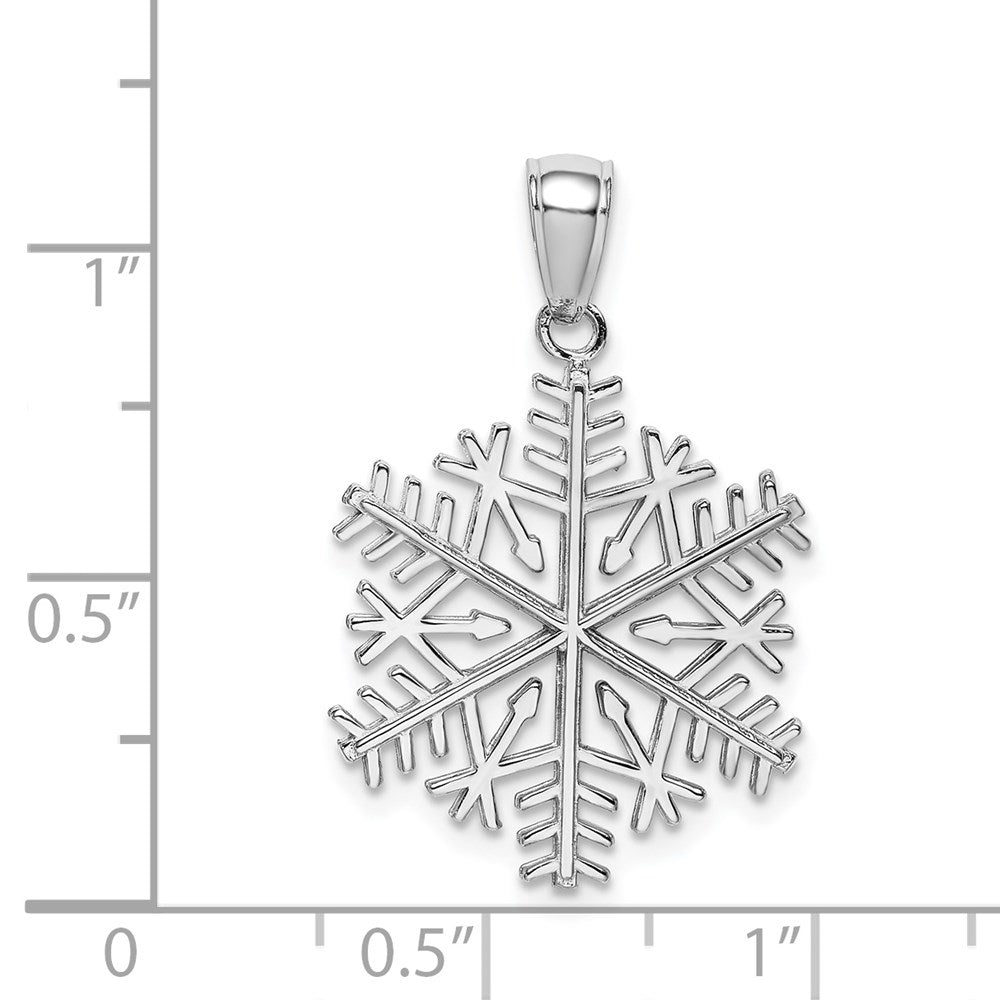 14K White Gold Large Snowflake Charm - Charlie & Co. Jewelry