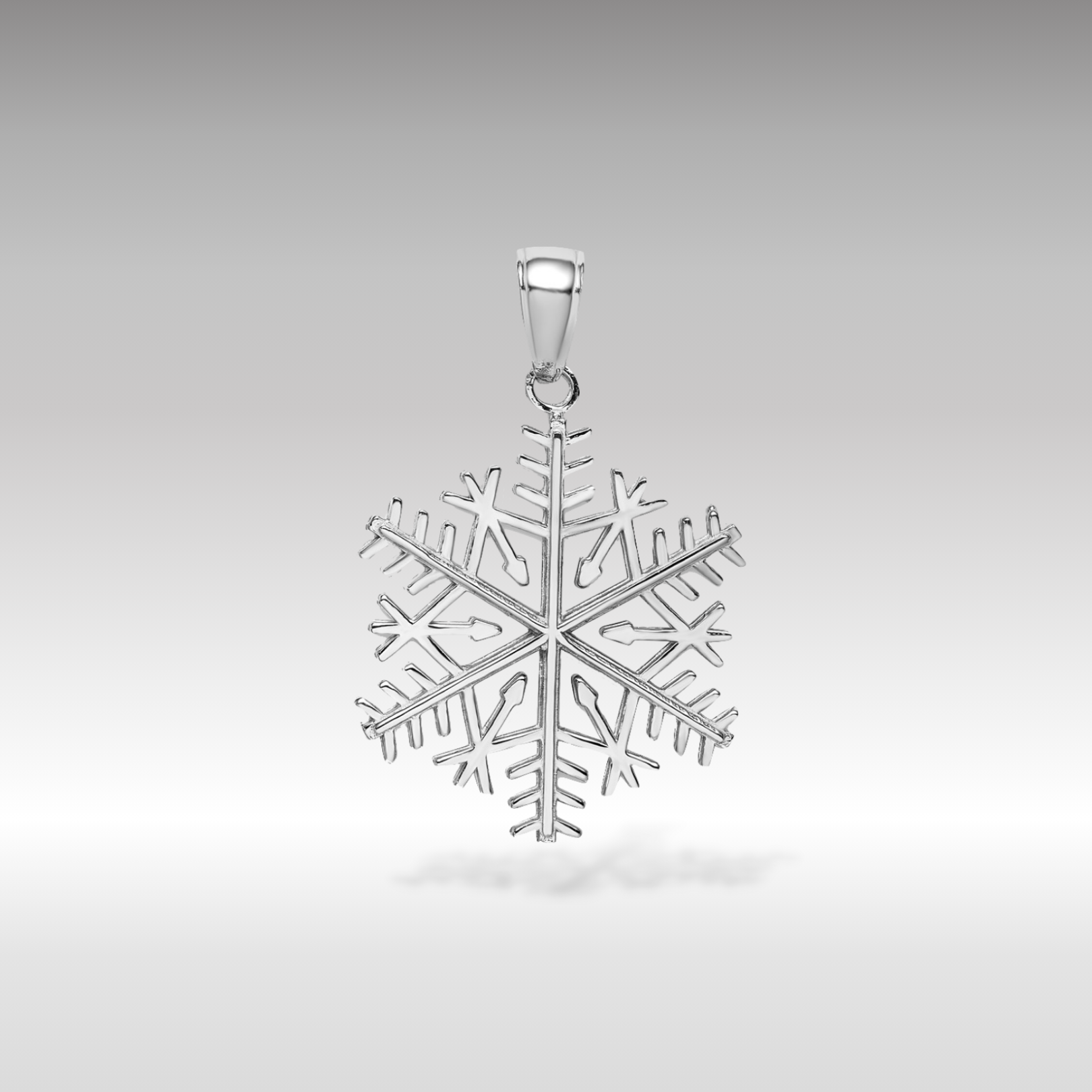 14K White Gold Large Snowflake Charm - Charlie & Co. Jewelry