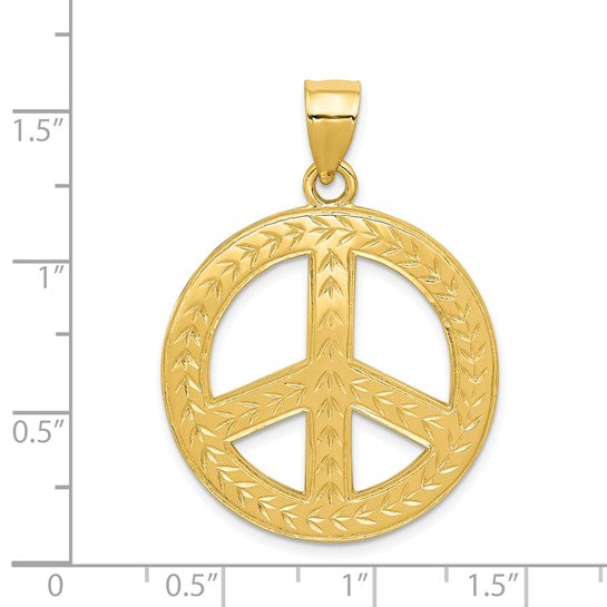 14k Polished Peace Symbol Pendant - Model C2248 - Charlie & Co. Jewelry