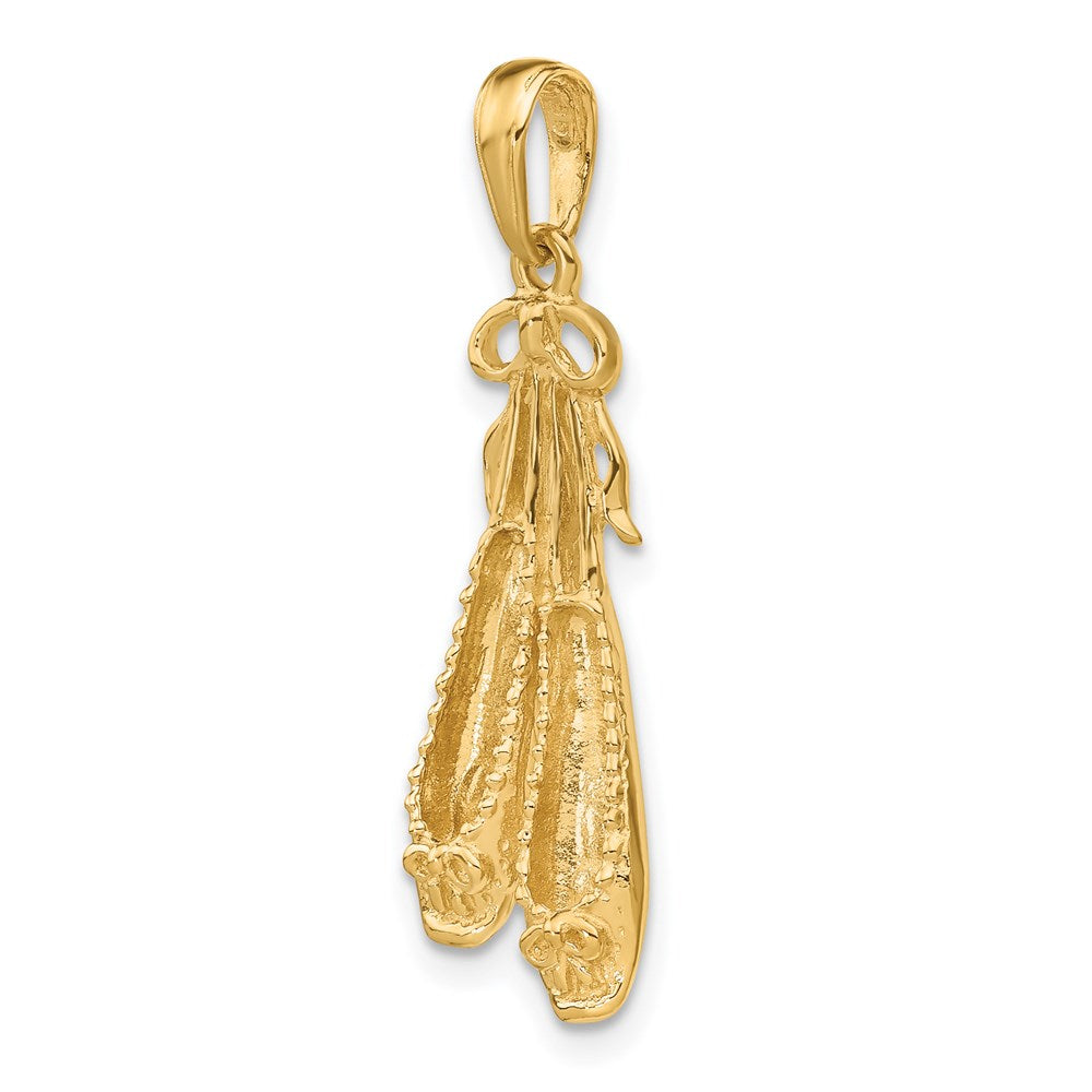14K Gold Ballet Slippers Necklace Pendant - Charlie & Co. Jewelry