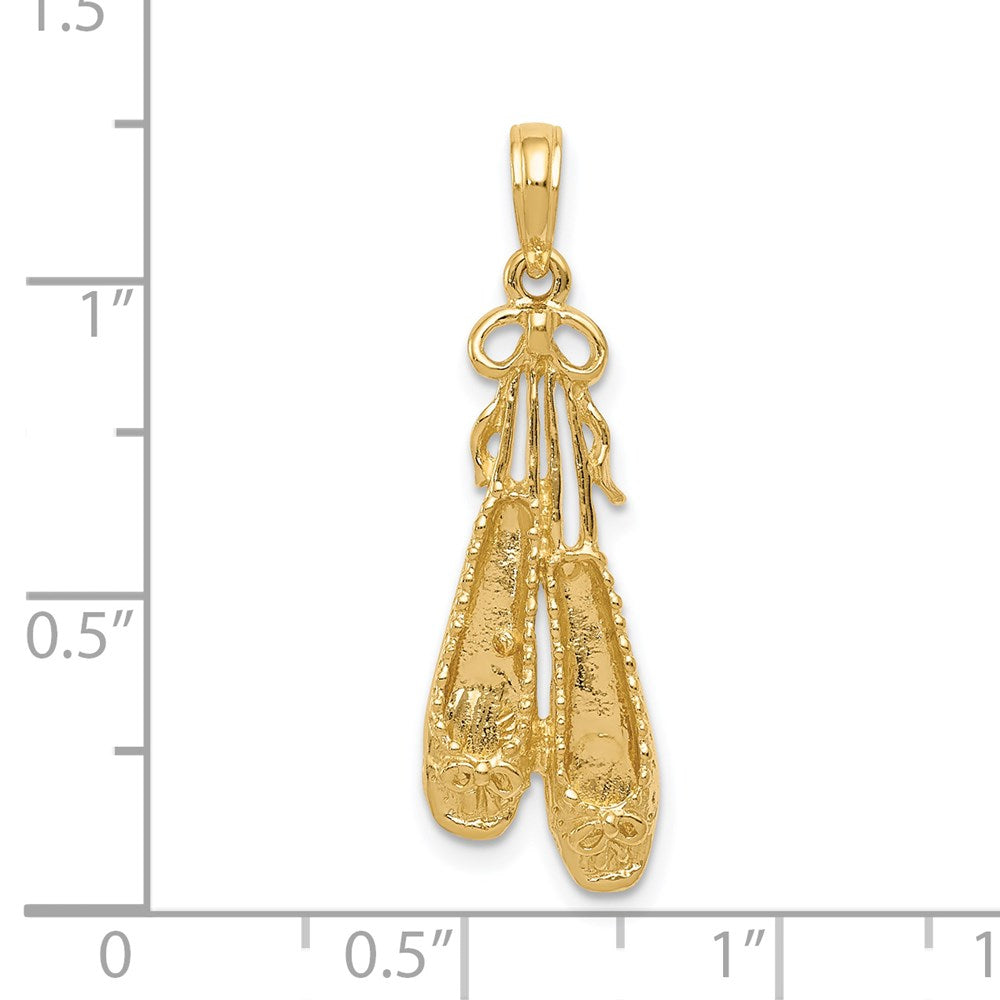 14K Gold Ballet Slippers Necklace Pendant - Charlie & Co. Jewelry