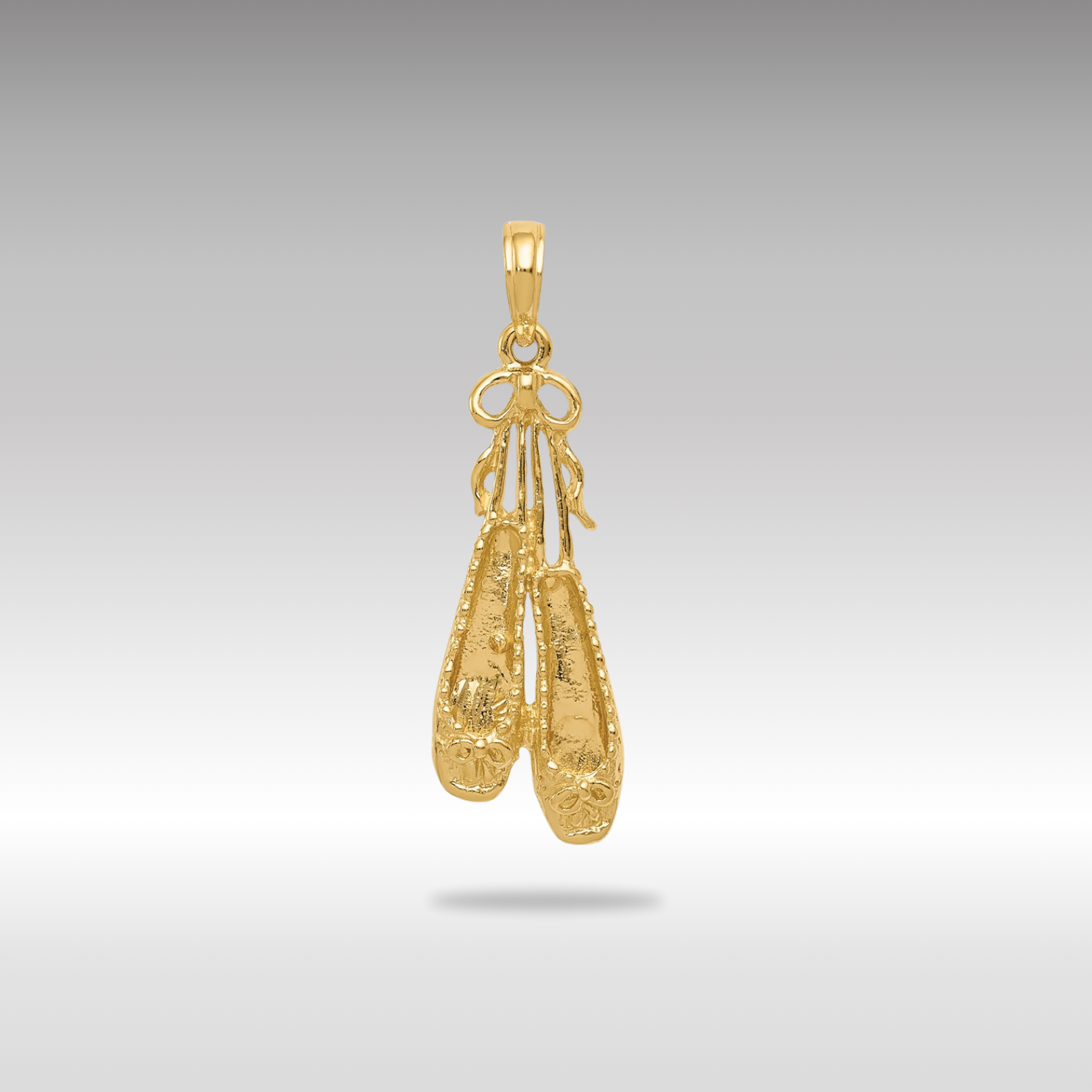 Gold Ballet Slippers Necklace Pendant - Charlie & Co. Jewelry