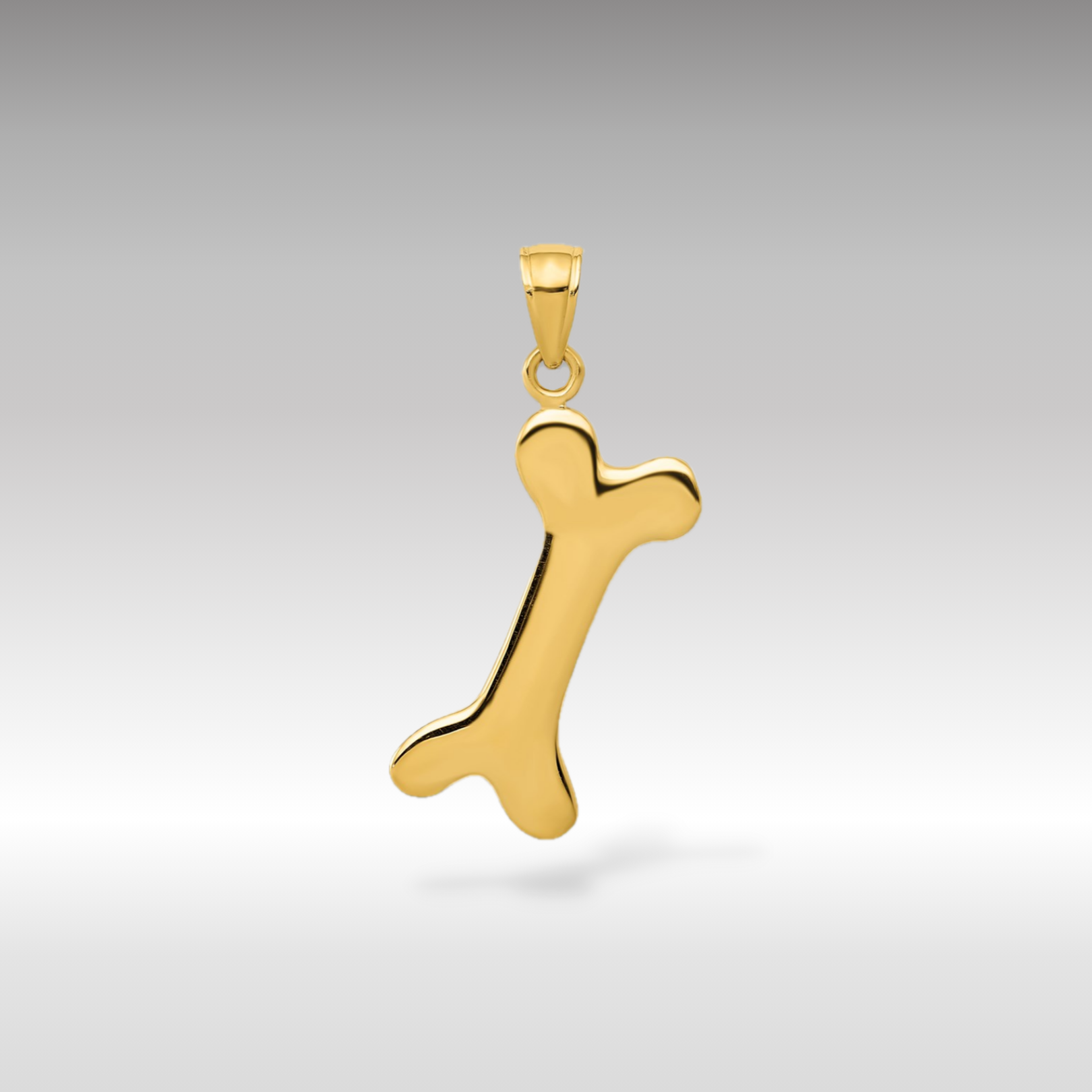 14k Solid Polished Dog Bone Pendant - Charlie & Co. Jewelry