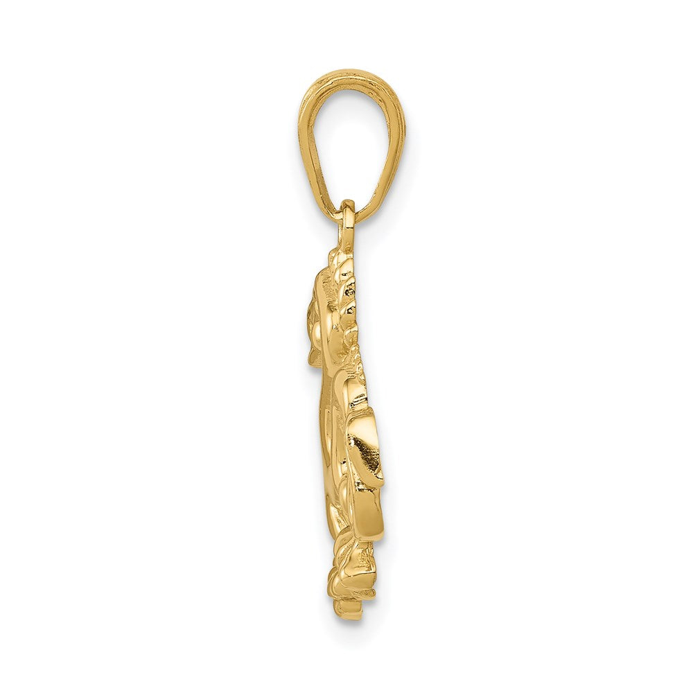 Gold Polished Dragon Pendant Model-C2379 - Charlie & Co. Jewelry