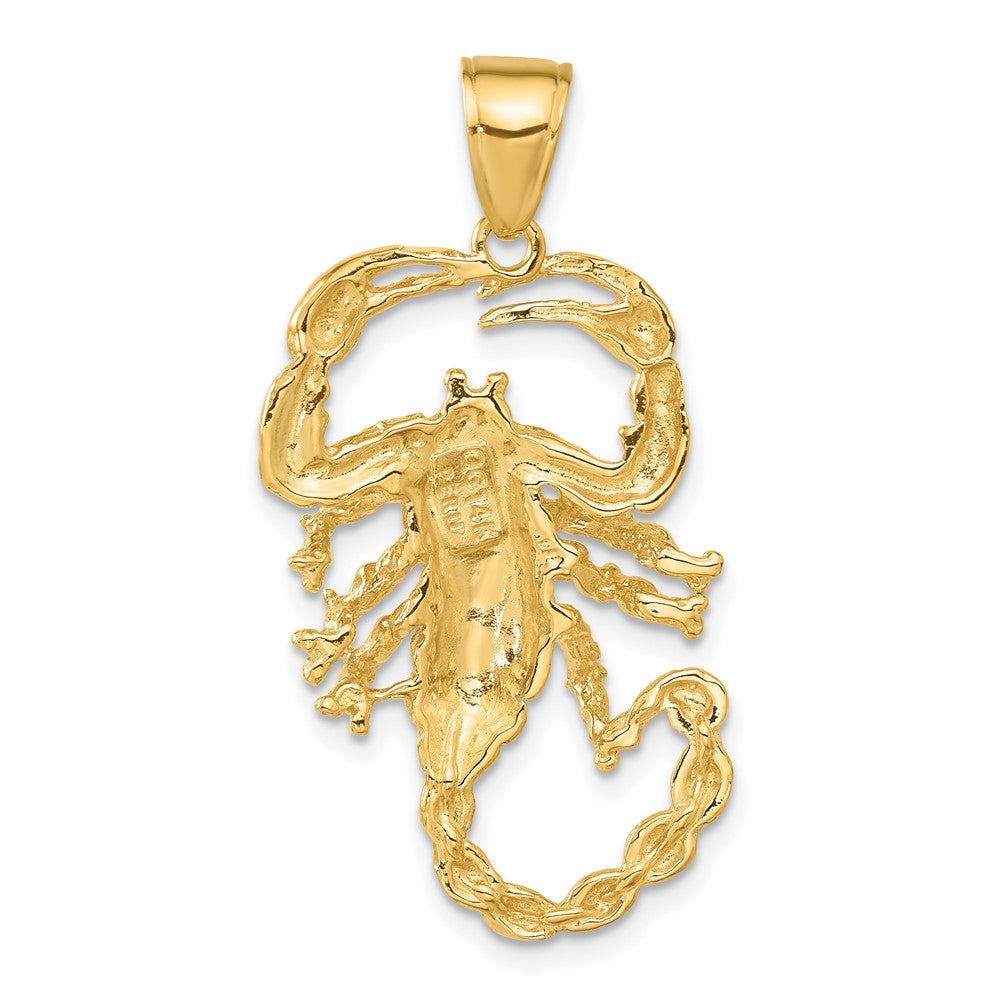 Gold Polished Extra Large Open-Backed Scorpion Pendant Model-C2384 - Charlie & Co. Jewelry