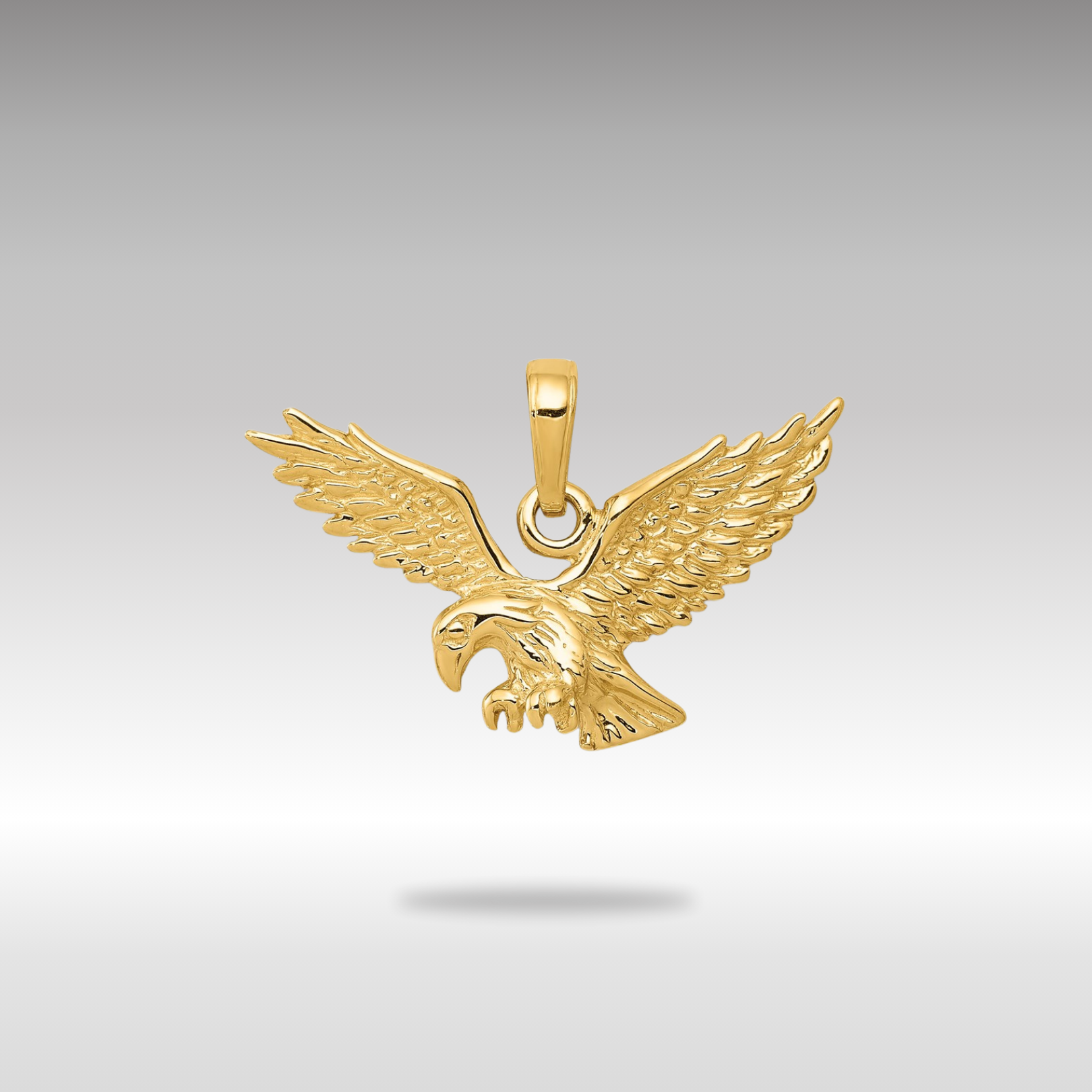 Flying Eagle 14k Gold Eagle Charm 14k Yellow Gold Large Flying