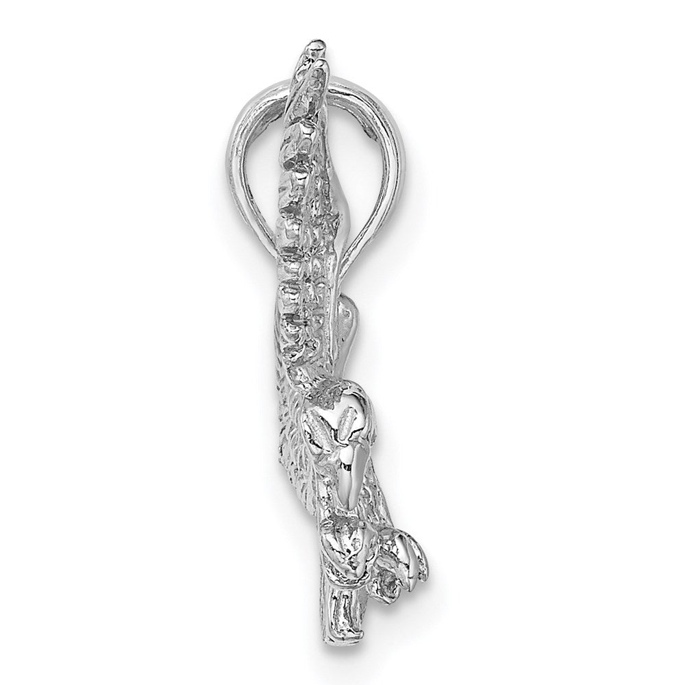 White Gold Large Textured Eagle Landing Charm - Model C2440W - Charlie & Co. Jewelry