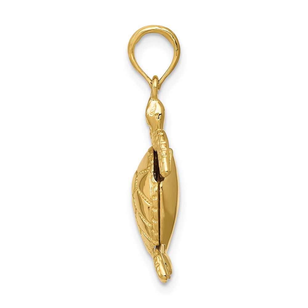 14K Gold Polished Turtle Charm - Charlie & Co. Jewelry
