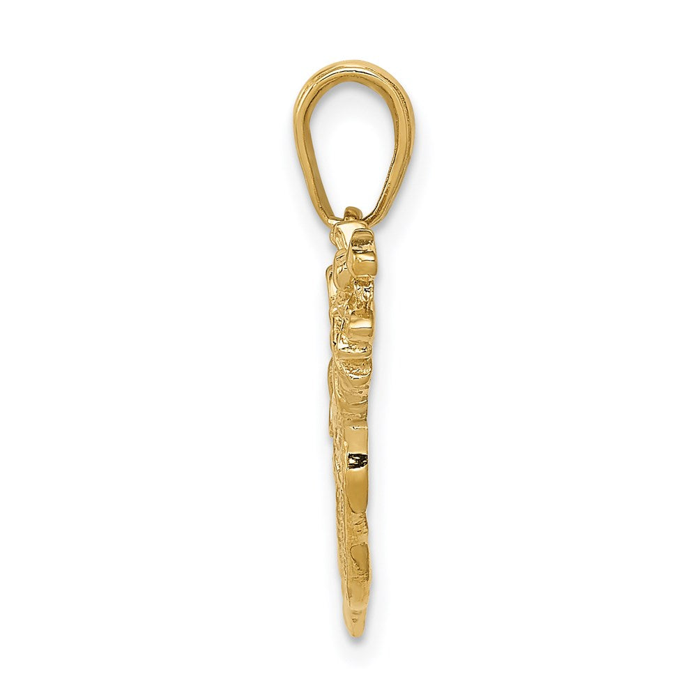 Charlie & Co Jewelry | 14k Solid Polished Open-backed Golf Bag With Clubs Charm - Model C2618