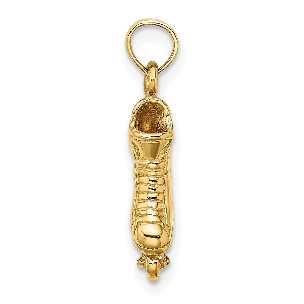 14K Solid Polished 3D Rollerblade Pendant - Charlie & Co. Jewelry