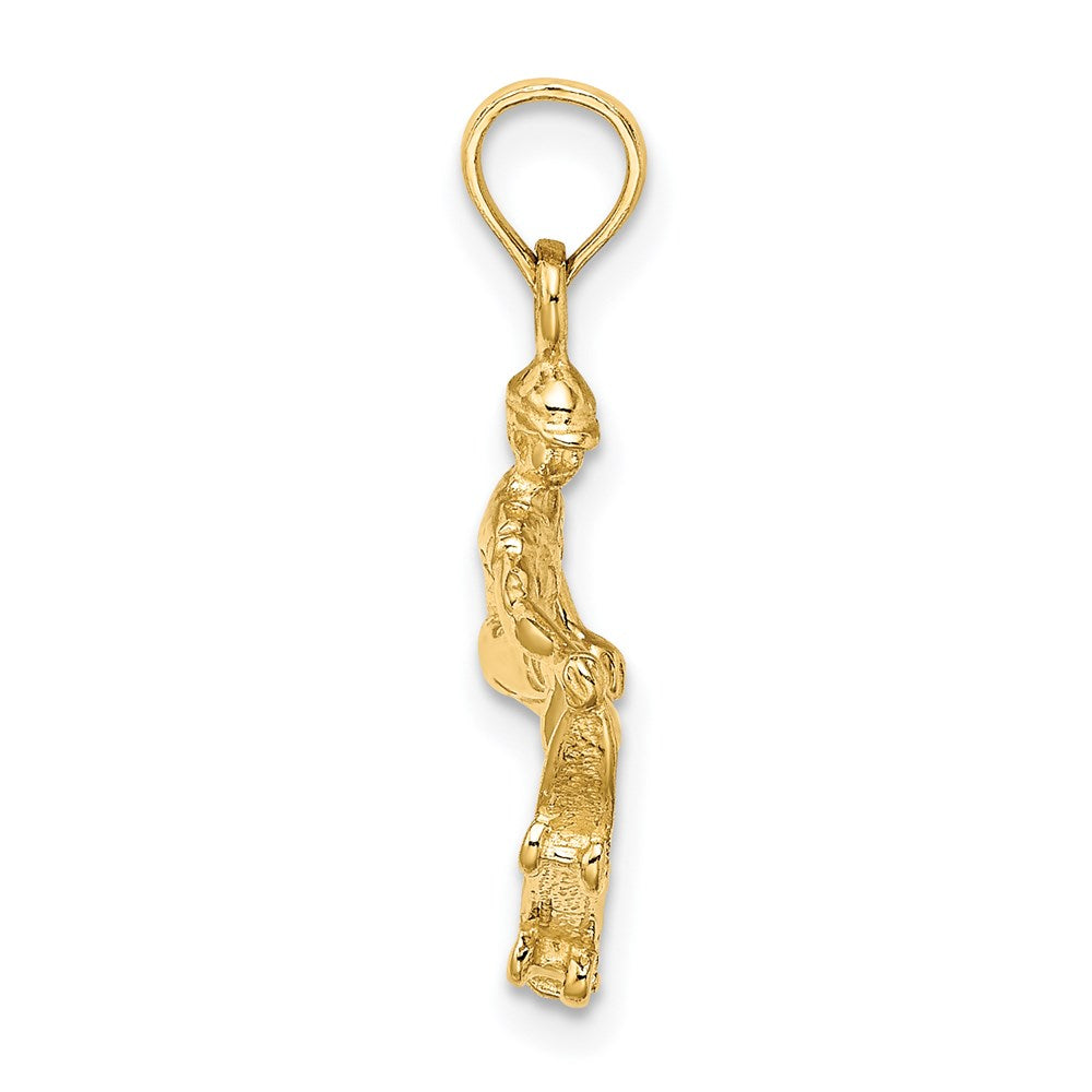 Charlie & Co Jewelry | 14k Solid Polished 3-d Skateboarder Charm - Model C2651