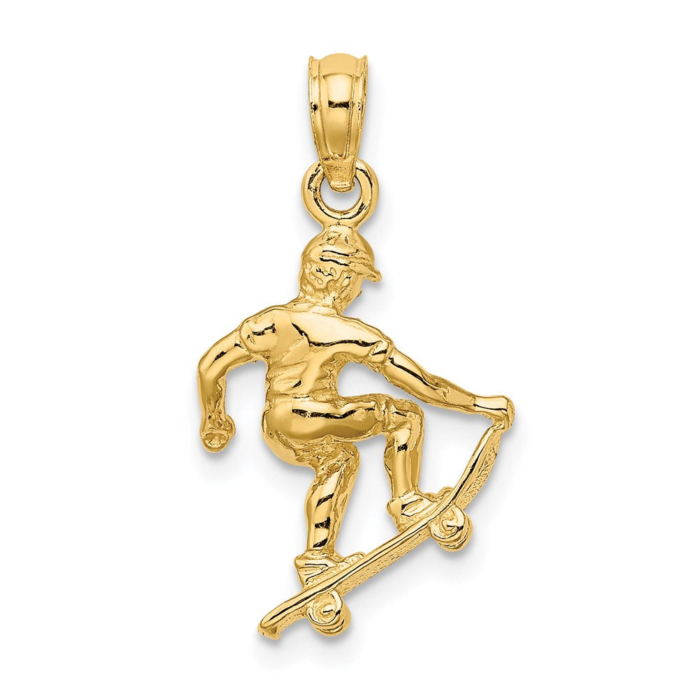 Charlie & Co Jewelry | 14k Solid Polished 3-d Skateboarder Charm - Model C2651