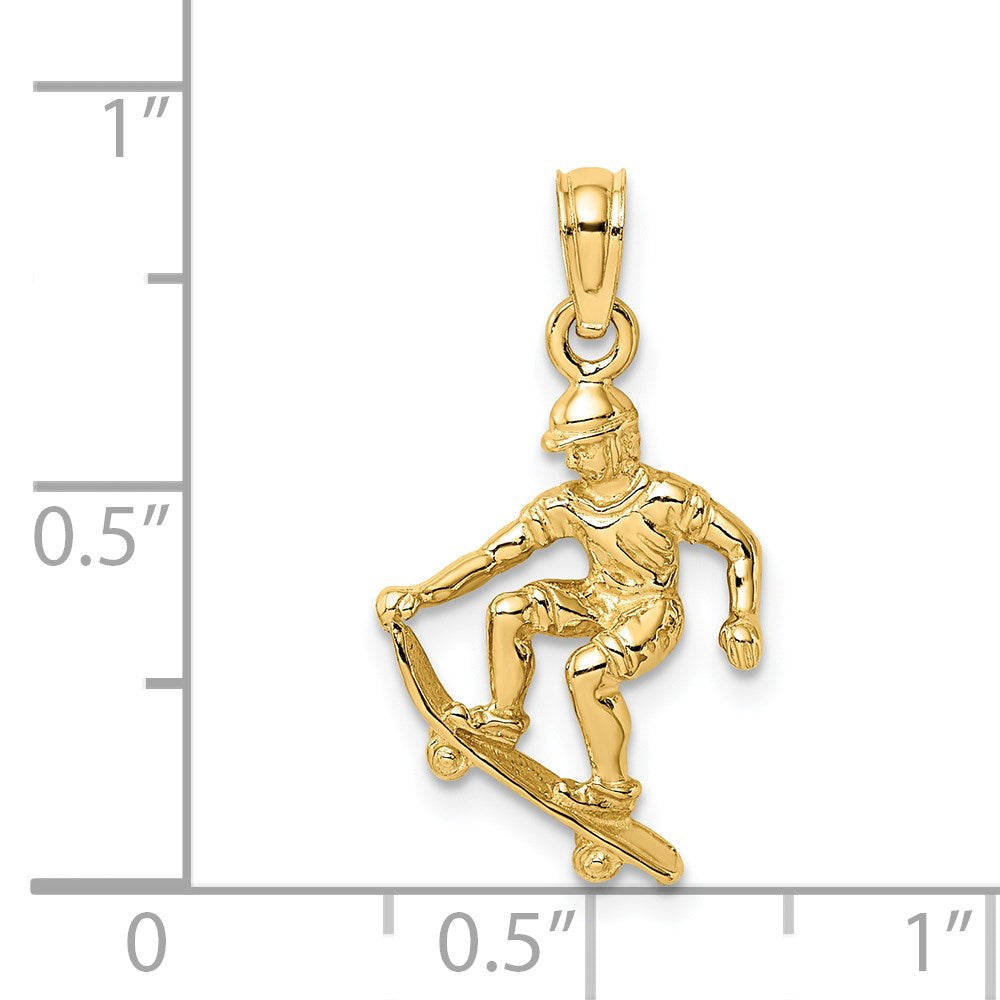 Charlie & Co Jewelry | 14k Solid Polished 3-d Skateboarder Charm - Model C2651